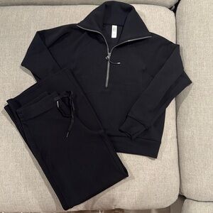 Spanx AirEssentials Half-Zip + Jogger Set • Black • Ultra Soft • Size Small